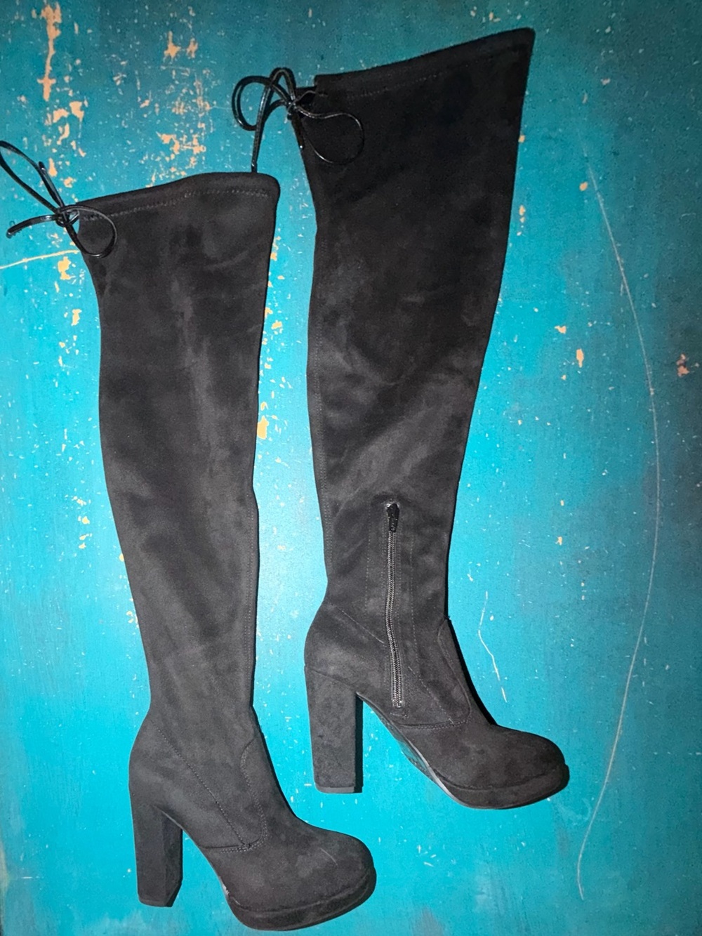 GB Women’s Black Over-the-Knee Block Heel Boots